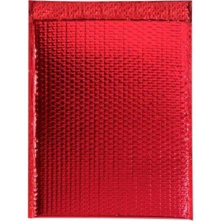 BOX PACKAGING Glamour Bubble Mailers, 13"W x 17-1/2"L, Red, 100/Pack GBM1317R